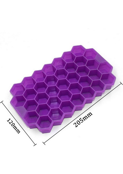 Kapaksız Mor Silikon Buz Küpü Kalıp Tepsisi Kapağı ile Balpeteği Dondurma Makineleri Soğutucular Magnum Buz Kalıbı Çikolata Kek Içecek Ev Aletleri (Yurt Dışından)