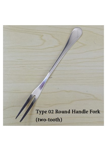 02 Stili Yazın Vankood Paslanmaz Çelik Meyve Çatalı Tatlı Çatalı Ekolojik Iki Dişli Akşam Yemeği Çatalı Çatal Batı Tarzı Mutfak Mangal Aracı (Yurt Dışından)