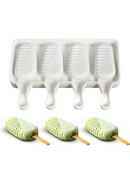F Stili Mini Dondurma Kalıpları, Silikon Popsicle Kalıpları Kek, Dondurma Çubukları Için Kalıp, Oval, 8 Bölme, 4 Bölme (Yurt Dışından) indirimleri