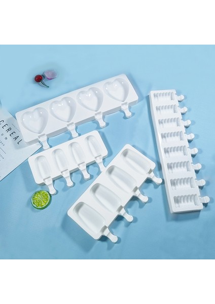 8 Delik Stili Delikli Silikon Dondurma Kalıbı Buz Küpü Tepsisi Popsicle Fıçısı Kendin Yap Kalıbı Tatlı Dondurma Kalıbı ile Dondurma Çubuğu (Yurt Dışından) fırsatları