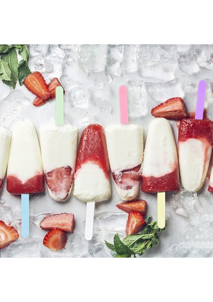B11-10 Adet Tarzı Evde Çocuklar Için Dondurma Çubukları Yapımı Için Şeffaf Renkli Akrilik Pop Popsicle Çubukları Popsicle Kalıbı Malzemeleri Hawaii Partisi (Yurt Dışından)
