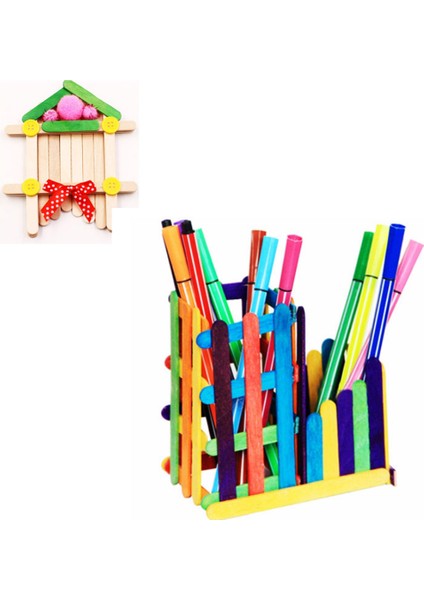 No.5 Tarzı Renkli El Sanatları Kendin Yap Ahşap Çubuk Dondurma Kalıbı Buzlu Çubuk Sanat Yaratıcı Eğitici Oyuncaklar Çocuklar Bebekler Için (Yurt Dışından) fırsatları