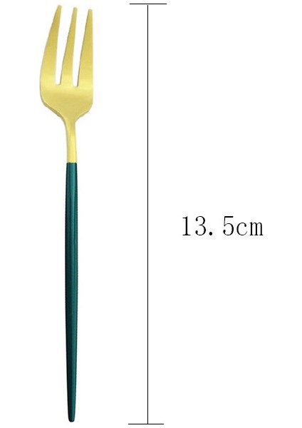 6 Adet Yeşil Altın Tarzı Altın Çatal Kahve Çatalı Sofra Seti Paslanmaz Çelik Küçük Meyve Çatalı Yemek Takımı Seti Altın Kek Atıştırmalık Altın Salata Çatalı Çatal Seti (Yurt Dışından)