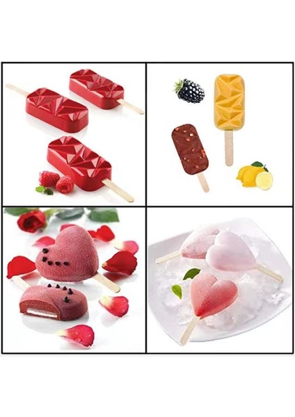 Kare Tarzı Silikon Dondurma Kalıbı Çikolata Popsicle Kalıbı Buzlu Çikolata Kalıbı Kalıplar Veya Dondurma Kalıbı Dondurma Çubukları (Yurt Dışından)