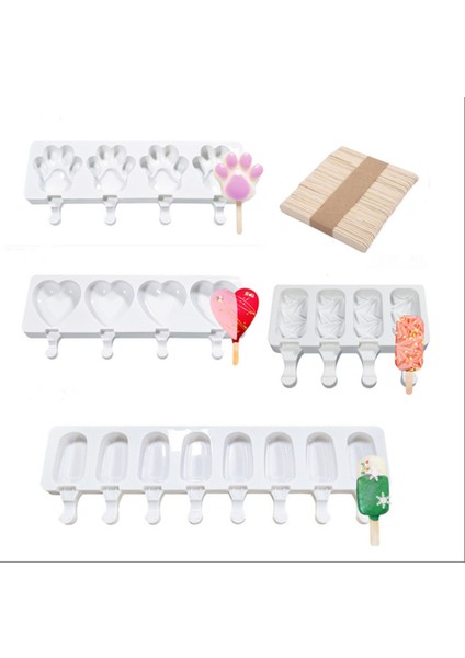 Kare Tarzı Silikon Dondurma Kalıbı Çikolata Popsicle Kalıbı Buzlu Çikolata Kalıbı Kalıplar Veya Dondurma Kalıbı Dondurma Çubukları (Yurt Dışından)