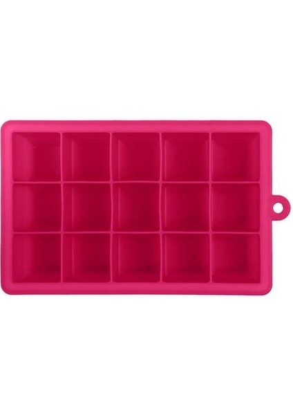 Kırmızı Kapaksız Stil 15 Izgara Silikon Buz Tepsisi Kalıp Plastik Kapaklı Dondurucu Yapıcı Buz Küpü Kalıbı Kare Şekilli Dondurma Yapıcı Mutfak Kendin Yap Aracı (Yurt Dışından)
