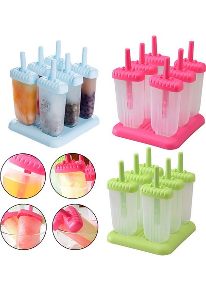 Yeşil Stil Kendin Yap Buzlu Krem Kalıpları Dikdörtgen Şekilli Buzlu Krem Çubuklu Kalıplar Mutfakta Dondurma Yapımı Için Kalıplar (Yurt Dışından) fiyatları