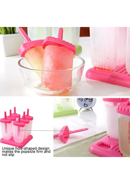 Yeşil Stil Kendin Yap Buzlu Krem Kalıpları Dikdörtgen Şekilli Buzlu Krem Çubuklu Kalıplar Mutfakta Dondurma Yapımı Için Kalıplar (Yurt Dışından) modelleri