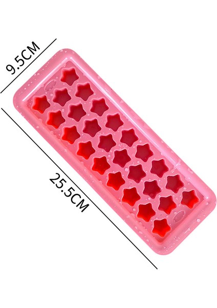 25.5x9.5x2.5cm Stili Buz Küpü Yapıcı Silikon Kalıplar Dondurma Kalıbı Aracı Kalp Yıldız Rastgele Renk Dıy Mutfak Buz Küpü Kalıpları Pp Meyve Kalıpları Aracı (Yurt Dışından)
