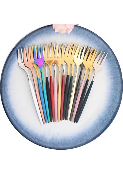 Kırmızı Gümüş Tarzı Jankng Çay Çatalları Seti Paslanmaz Çelik Küçük Çatal Altın Meyve Çatalı Tatlı Çatalı Için Pasta Atıştırmalık Siyah Salata Çatalı Mini Pasta Çatalı (Yurt Dışından) fiyatları