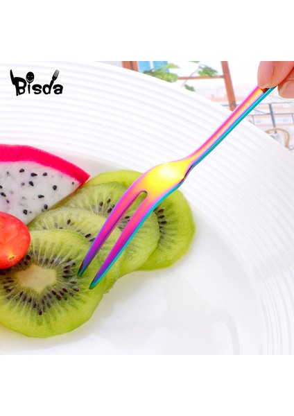 Koyu Mavi 8 Adet Tarzı 8 Parça Lüks Altın Kek Çatalları Paslanmaz Çelik Salata Çatalları Renkli Meyve Çatalı Karides Çatalı Partide Aperatif Için Kullanılmaktadır (Yurt Dışından)
