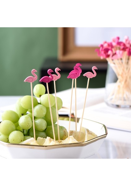 Gülümseme Yüz Stili Süs Kürdanları Flamingo Noel Ağacı Kokteyl Çubukları Bambu Meyve Izgaraları Buffet Düğün Parti Yiyecek Süsleme (Yurt Dışından) indirimleri