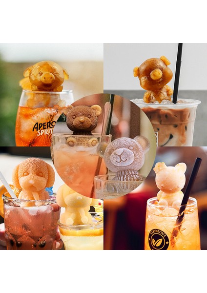 Taktik Köpek Stili 3D Silikon Kalıp Yapışmaz Mutfak Malzemeleri Köpek Şekilli Kalıp Tepsi Beyaz Küçük Ayı Dondurma Küpü Yapıcı Kendin Yap Fırın Araçları (Yurt Dışından) fiyatları