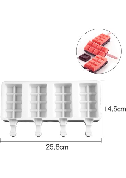 D Stili Silikon Dondurma Kalıbı Buz Küpü Tepsi Buzlu Çubuk Dondurmacı Meyve Suyu Tatlı Yapıcı Aracı (Yurt Dışından)