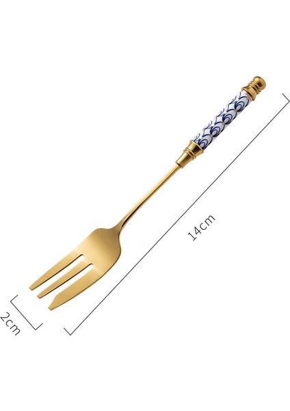 J Tarzı Vintage Çatal Paslanmaz Çelik Altın Pasta Çatalı Tatlı Meyve Çatalı Seramik Uzun Sap Parti Için Kullanılan Hamurişi Salyangoz Çatal Tabaktır (Yurt Dışından)