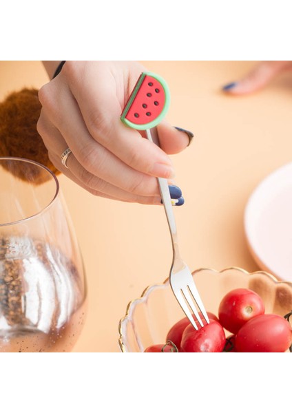 J Tarzı Paslanmaz Çelik Sevimli Meyve Şekilli Kahve Kaşığı Meyve Tatlı Kaşığı Çatal Şeker Çay Kaşığı Içecek Masa Üstü Mutfak Malzemeleri (Yurt Dışından) fırsatları