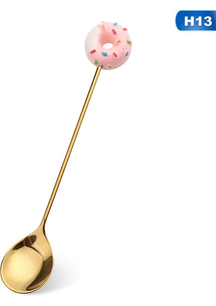 No.13 Tarzı Çocuk Çizgi Film Kaşık Çatal Donut Kahve Kaşık Tatlı Kaşık Çatal Çay Kahve Dondurma Aracı Mutfak Sofra Takımı (Yurt Dışından)