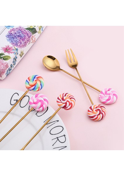 No.13 Tarzı Çocuk Çizgi Film Kaşık Çatal Donut Kahve Kaşık Tatlı Kaşık Çatal Çay Kahve Dondurma Aracı Mutfak Sofra Takımı (Yurt Dışından) modelleri