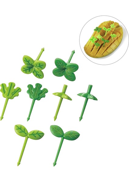 Yeşil Stil 8 Adet Meyve Çatalı Kürdan Yapraklar Plastik Dekorasyon Öğle Kutusu Bento Aksesuarları Küçük Salata Minik Çatal Mini Pasta Süsleri Çocuklar Için (Yurt Dışından) fırsatları