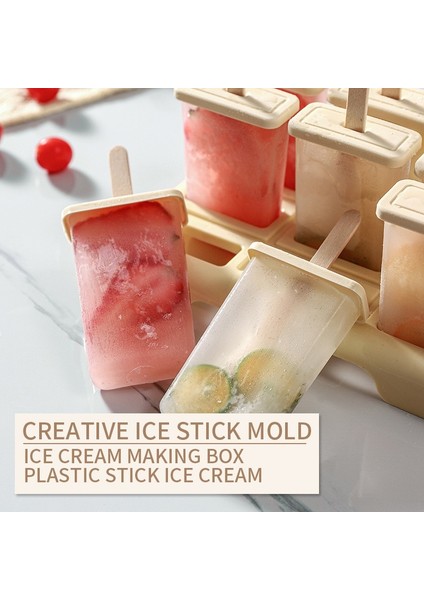 Sarı Stil Yeni Gelen Dondurma Kalıbı 9 Adet Dondurma Çubuğu ve Kapaklı Yeniden Kullanılabilir Dondurma Kalıbı Yaratıcı Mutfak Aracı (Yurt Dışından) modelleri