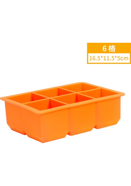 Turuncu 6 Izgara Stili 1 Adet Turuncu Silikon Buz Küpü Yapıcı Kalıp Kek Puding Kalıbı Çikolata Kalıbı Kolay Çıkarılabilir Buz Tepsileri Solmaya Karşı Dayanıklı (Yurt Dışından)