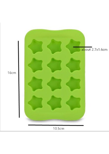 Yıldız Stili 12 Izgara Silikon Çikolata Kalıbı Tepsi Yaratıcı Yıldızkalpyuvarlakkare Şekilli Buz Küpü Pasta Dekorasyon Kalıbı (Yurt Dışından)