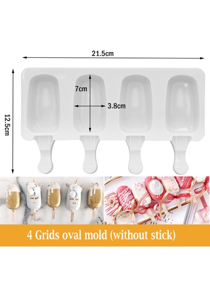 S Tarzı Hücre Magnum Silikon Dondurma Kalıbı Kendi Yapımı Dondurma Kalıbı Ahşap Çubuklarla Dondurma Sıkma Makinesi Kalıbı (Yurt Dışından)