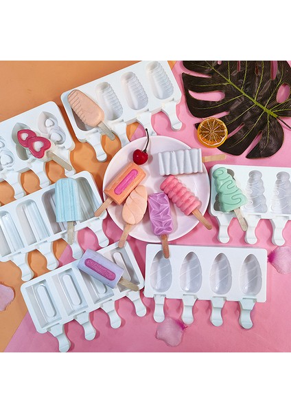 S Tarzı Hücre Magnum Silikon Dondurma Kalıbı Kendi Yapımı Dondurma Kalıbı Ahşap Çubuklarla Dondurma Sıkma Makinesi Kalıbı (Yurt Dışından) fırsatları