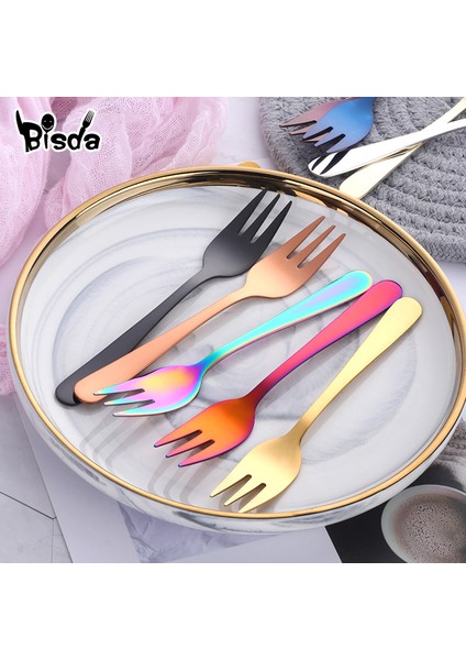Gül Altın 1 Adet Tarzı 9 Renkli Pasta Çatalı Paslanmaz Çelik Altın Çatal Meyve Salatası Küçük Yemek Çatalı Kullanışlı Tatlı Çatalı Atıştırmalık Yemek Takımı Için. (Yurt Dışından) fiyatları