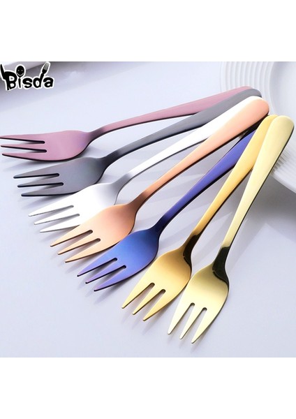 Gül Altın 1 Adet Tarzı 9 Renkli Pasta Çatalı Paslanmaz Çelik Altın Çatal Meyve Salatası Küçük Yemek Çatalı Kullanışlı Tatlı Çatalı Atıştırmalık Yemek Takımı Için. (Yurt Dışından) modelleri
