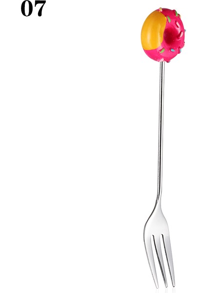 No.7 Tarzı 1 Pc Mini Tatlı Kaşığı Paslanmaz Çelik Kaşık Çatal Dondurma Kahve Karıştırıcı Kaşık Çay Kaşığı Meyve Çatalı Mutfak Yemek Takımı (Yurt Dışından)