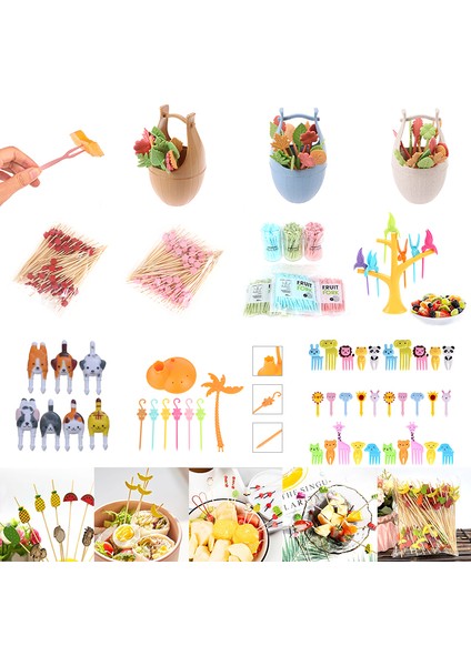 Stili Temizle Çocuklar Için Mini Hayvan Çiftliği Meyve Çatalı Çerez Parti Dekorasyonu (Yurt Dışından) fiyatları
