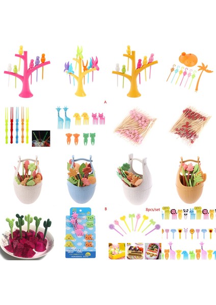 Stili Temizle Çocuklar Için Mini Hayvan Çiftliği Meyve Çatalı Çerez Parti Dekorasyonu (Yurt Dışından) modelleri