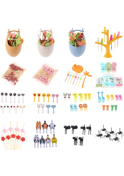 Stili Temizle Çocuklar Için Mini Hayvan Çiftliği Meyve Çatalı Çerez Parti Dekorasyonu (Yurt Dışından) fırsatları
