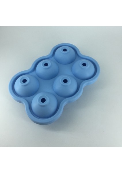 Mavi Stil 5 Renk 6 Delik 4.5cm Çap Yemek Kalitesi Yumuşak Silikon Çevre Dostu Kullanışlı Ev Yapımı Buz Küpü Tepsi Top Yapıcı Kalıp Sevimli Basit (Yurt Dışından)