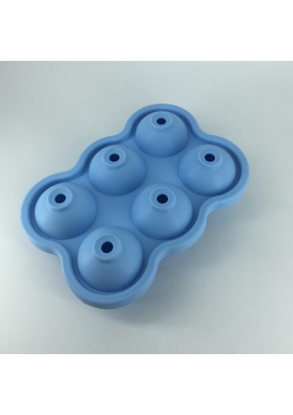 Mavi Stil 5 Renk 6 Delik 4.5cm Çap Yemek Kalitesi Yumuşak Silikon Çevre Dostu Kullanışlı Ev Yapımı Buz Küpü Tepsi Top Yapıcı Kalıp Sevimli Basit (Yurt Dışından)