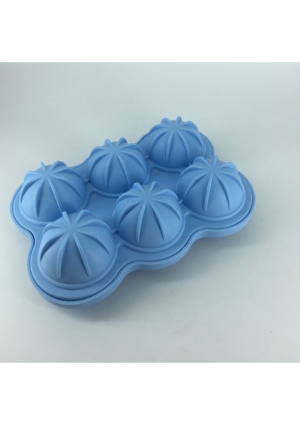 Mavi Stil 5 Renk 6 Delik 4.5cm Çap Yemek Kalitesi Yumuşak Silikon Çevre Dostu Kullanışlı Ev Yapımı Buz Küpü Tepsi Top Yapıcı Kalıp Sevimli Basit (Yurt Dışından)