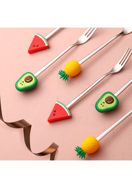 Ananas Tarzı Paslanmaz Çelik Sevimli Meyve Şekilli Kahve Kaşığı Meyve Tatlı Kaşığı Çatal Şeker Çay Kaşığı Içecek Masa-Üstü Mutfak Gereçleri (Yurt Dışından) fırsatları