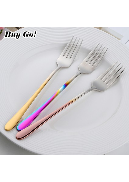Gökkuşağı No.3 Tarzı Paslanmaz Çelik Kore Gökkuşağı Pasta Çatalı Meyve Çatalı Hotel Parti Mutfak Aracı (Yurt Dışından) modelleri