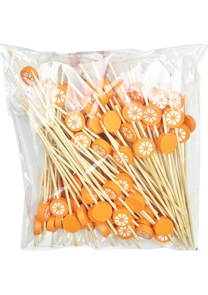 12 cm Portakal Stili Kırmızı Şeftali Kalp Meyve Çatal Çubukları Kokteyl Çatal Düğün Festival Dekorasyonları Doğum Günü Parti - (Yurt Dışından)