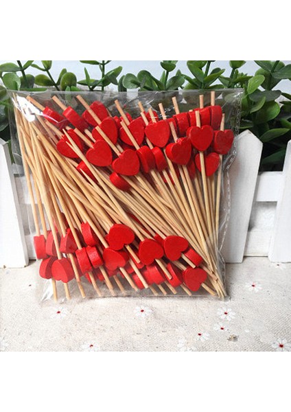 12 cm Portakal Stili Kırmızı Şeftali Kalp Meyve Çatal Çubukları Kokteyl Çatal Düğün Festival Dekorasyonları Doğum Günü Parti - (Yurt Dışından) fiyatları