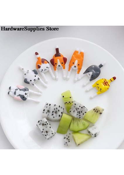 Kahve Tarzı Sevimli Mini Hayvan Karikatür Gıda Çubukları Çocuk Atıştırmalık Kek Tatlı Meyve Çatalı Öğle Aksesuarları Parti Dekorasyon (Yurt Dışından) indirimleri