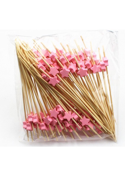 Pembe Beş Yıldızlı Stil 12 cm Altın Şeftali Kalp Meyve Çatal Çubuklar Büfe Cupcake Topper Kokteyl Çatalı Düğün Festival Süslemeleri Doğum Günü Partisi (Yurt Dışından)