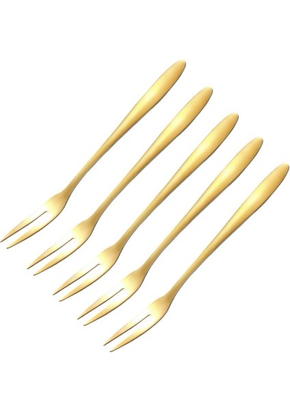 B Tarzı 5 Parça Meyve Çatalı Çatal Seti Lüks Paslanmaz Çelik Altın Pasta Tatlı Çatallar Sevimli Mini Çatal Parti Salyangoz Çatal Restoran Için Kullanılan (Yurt Dışından)