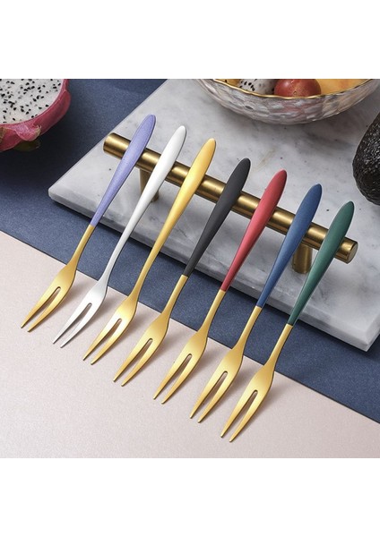 B Tarzı 5 Parça Meyve Çatalı Çatal Seti Lüks Paslanmaz Çelik Altın Pasta Tatlı Çatallar Sevimli Mini Çatal Parti Salyangoz Çatal Restoran Için Kullanılan (Yurt Dışından) fiyatları