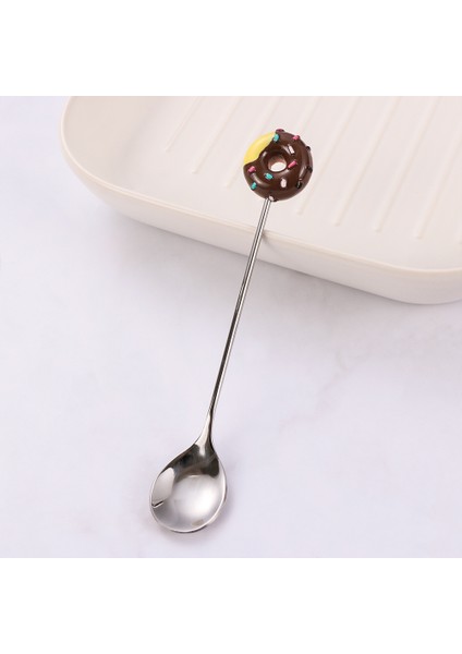 No.2 Tarzı Mini Donut Sevimli Paslanmaz Çelik Donut Tatlı Kaşığı Çatal Dondurma Şeker Mutfak Sofra Çatal Bıçak Çocuk Yemek Takımı (Yurt Dışından) fiyatları