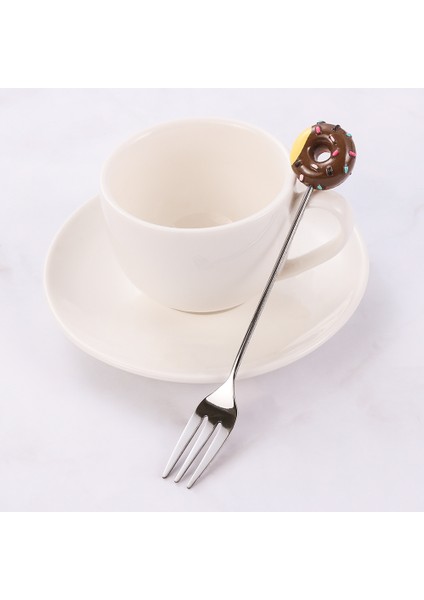 No.2 Tarzı Mini Donut Sevimli Paslanmaz Çelik Donut Tatlı Kaşığı Çatal Dondurma Şeker Mutfak Sofra Çatal Bıçak Çocuk Yemek Takımı (Yurt Dışından) indirimleri
