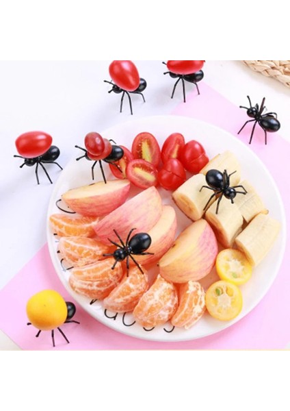 Pembe Tarzı Yaratıcı Parti Karıncaları Serisi Diş Çubukları Çalışkan Karıncalar Meyve Çatalı Cupcake Dekor Masa Eşyası Için (Yurt Dışından) modelleri