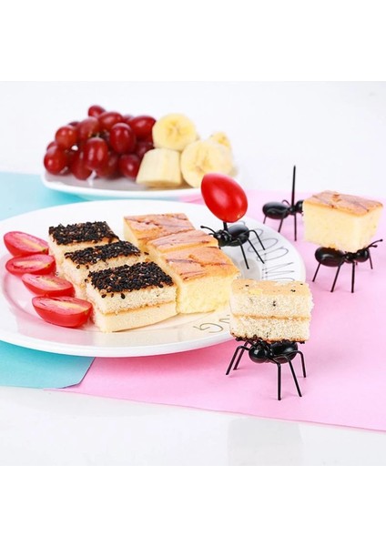 Pembe Tarzı Yaratıcı Parti Karıncaları Serisi Diş Çubukları Çalışkan Karıncalar Meyve Çatalı Cupcake Dekor Masa Eşyası Için (Yurt Dışından) indirimleri
