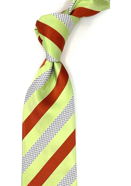 Çok Renkli Çizgi Desen Italyan Ipek Kravat İK1660